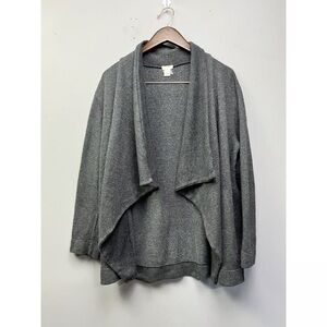 J. Crew Heather Gray Draped Cardigan